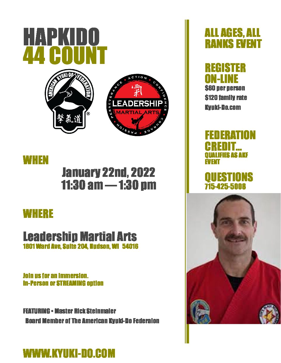 Video Access - Hapkido Seminar, January 2022 (With Master Steinmaier)
