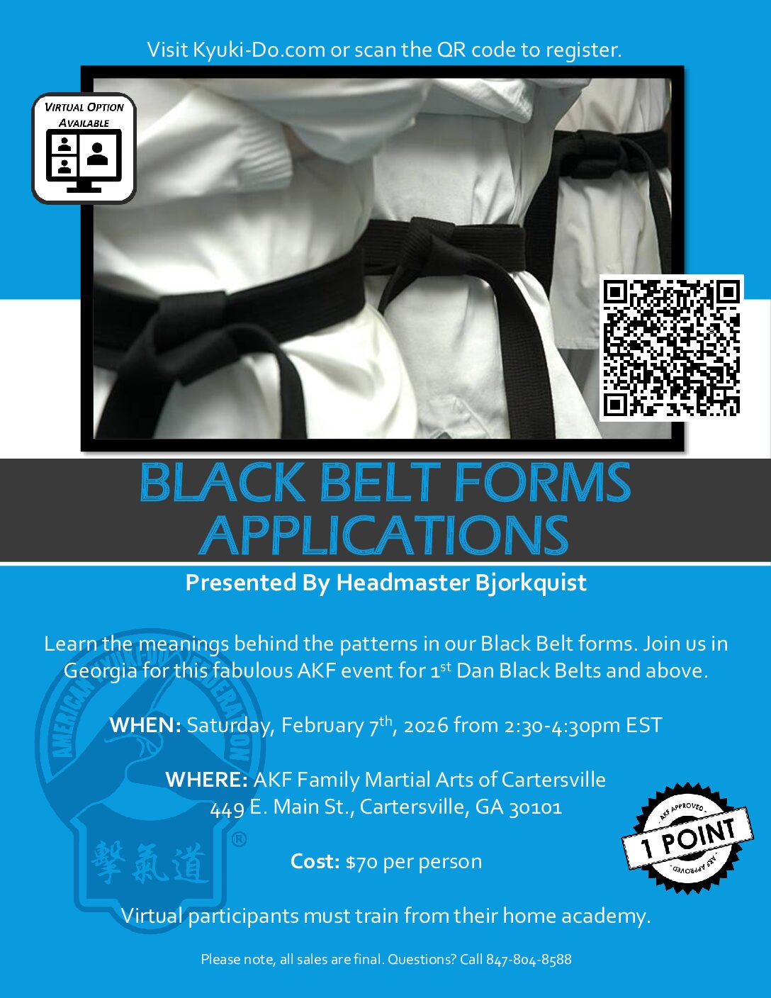 Video Access - Black Belt Form Applications, February 7, 2026 (with Headmaster Bjorkquist)