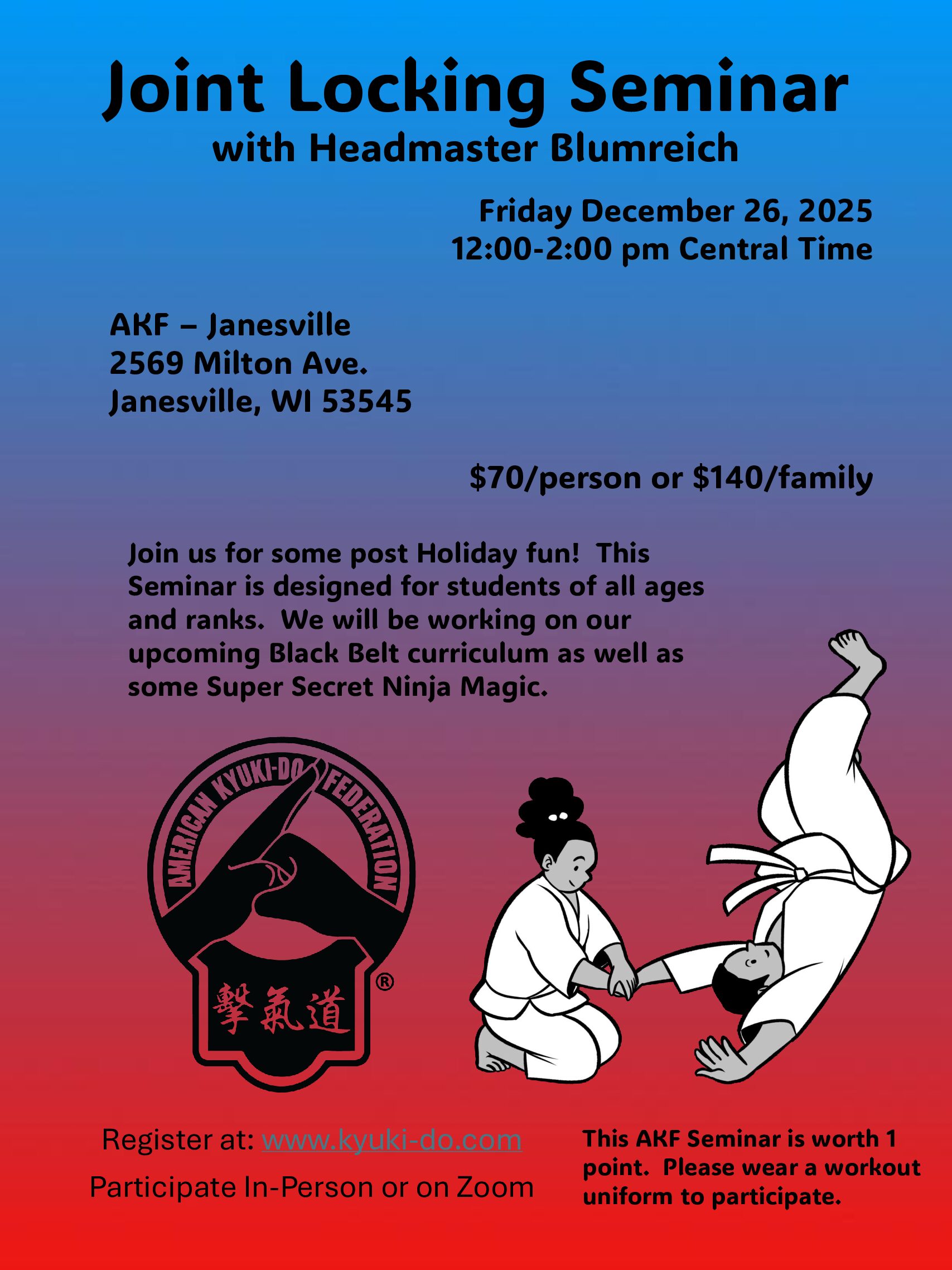 Joint Locking with Headmaster Blumreich, December 26, 2025