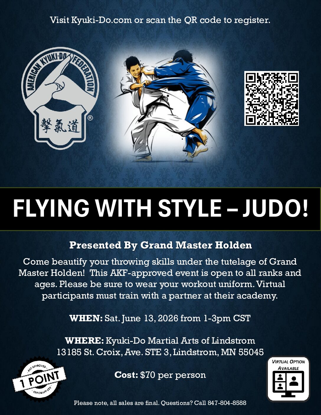 Judo with Grand Master Holden, June 13, 2026