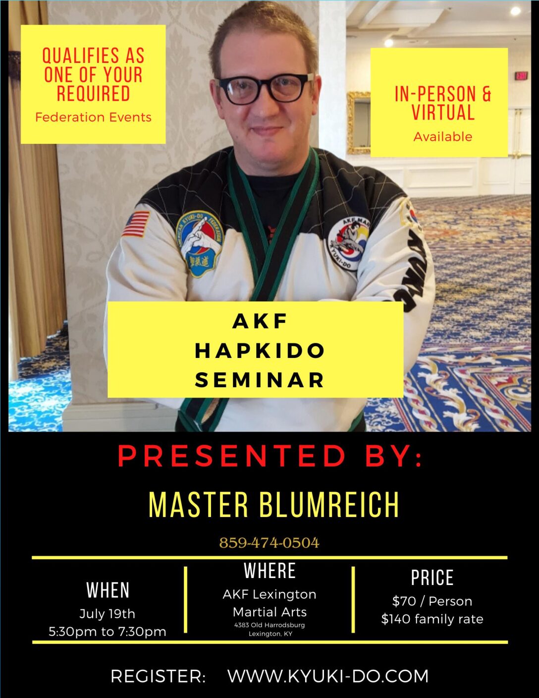 Hapkido Seminar with Master Blumreich, July 19, 2024