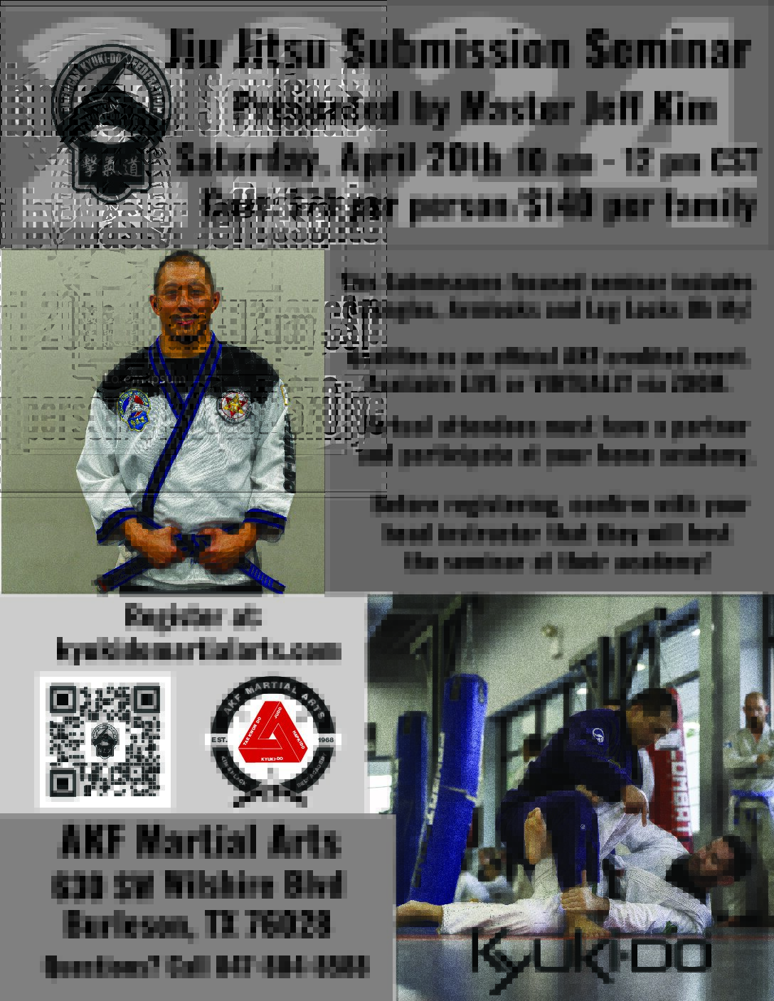 Jiu Jitsu Submission Seminar With Master Jeff Kim, April 20, 2024