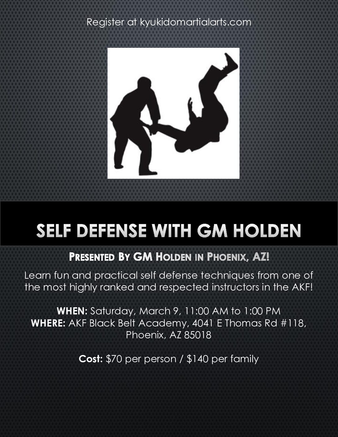 Self Defense Seminar with Grandmaster Holden, March 9, 2024